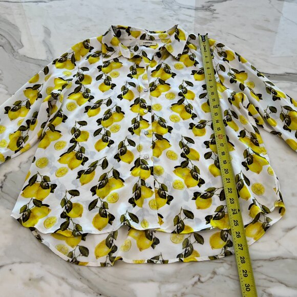 L’AGENCE LEMON PRINT SILK TOP SIZE XL NWOTS! - Picture 15 of 17